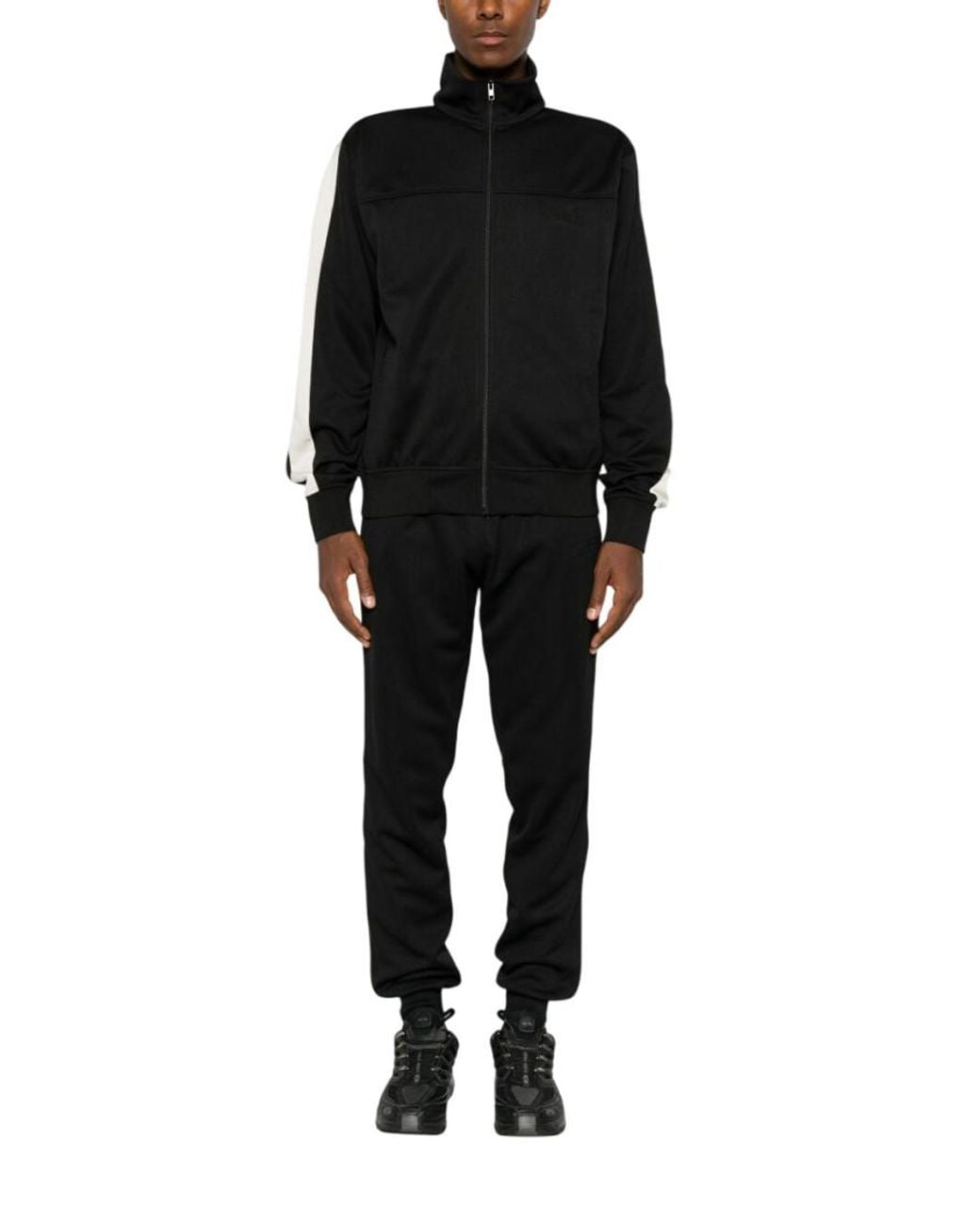 MM6 by Maison Margiela Black Solid Track Jacket for men