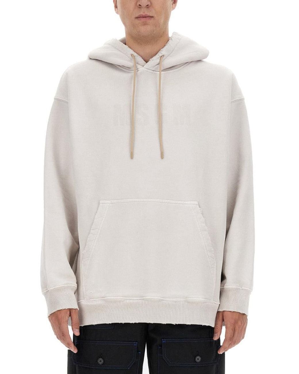 MSGM White Light Solid Hoodie for men