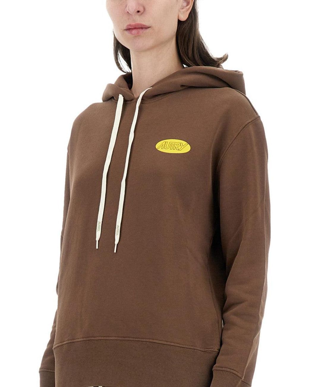 Autry Brown Logo Hood Sweatshirt