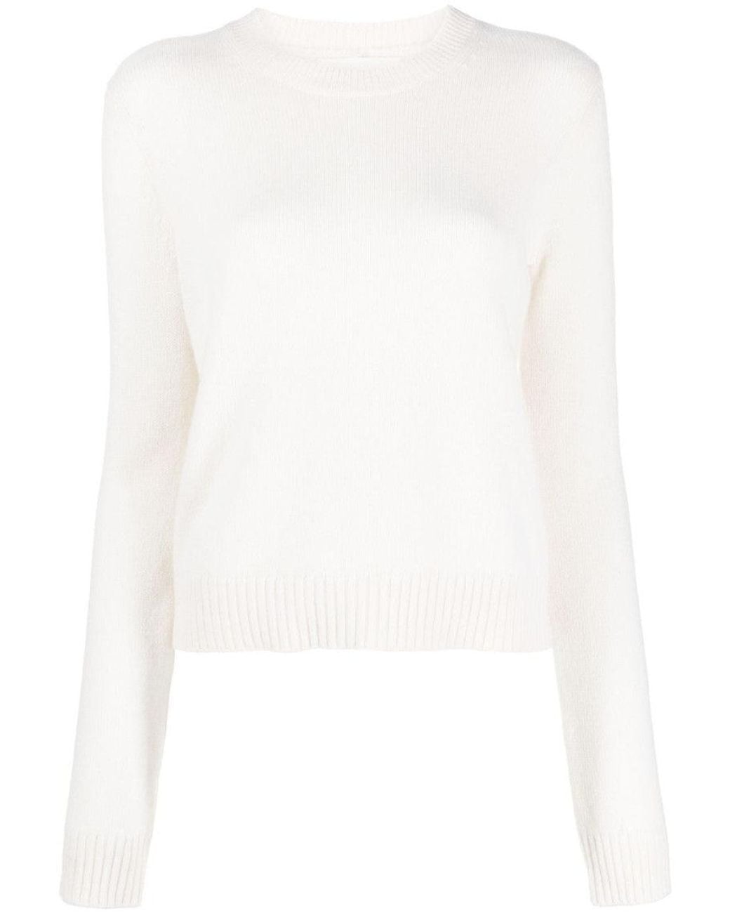 Lisa Yang White Crewneck Wool Sweater