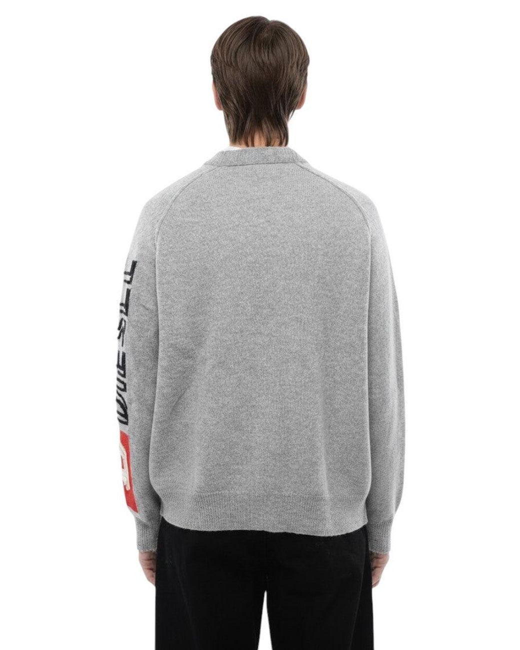 DIESEL Gray V Neck Cardigan for men