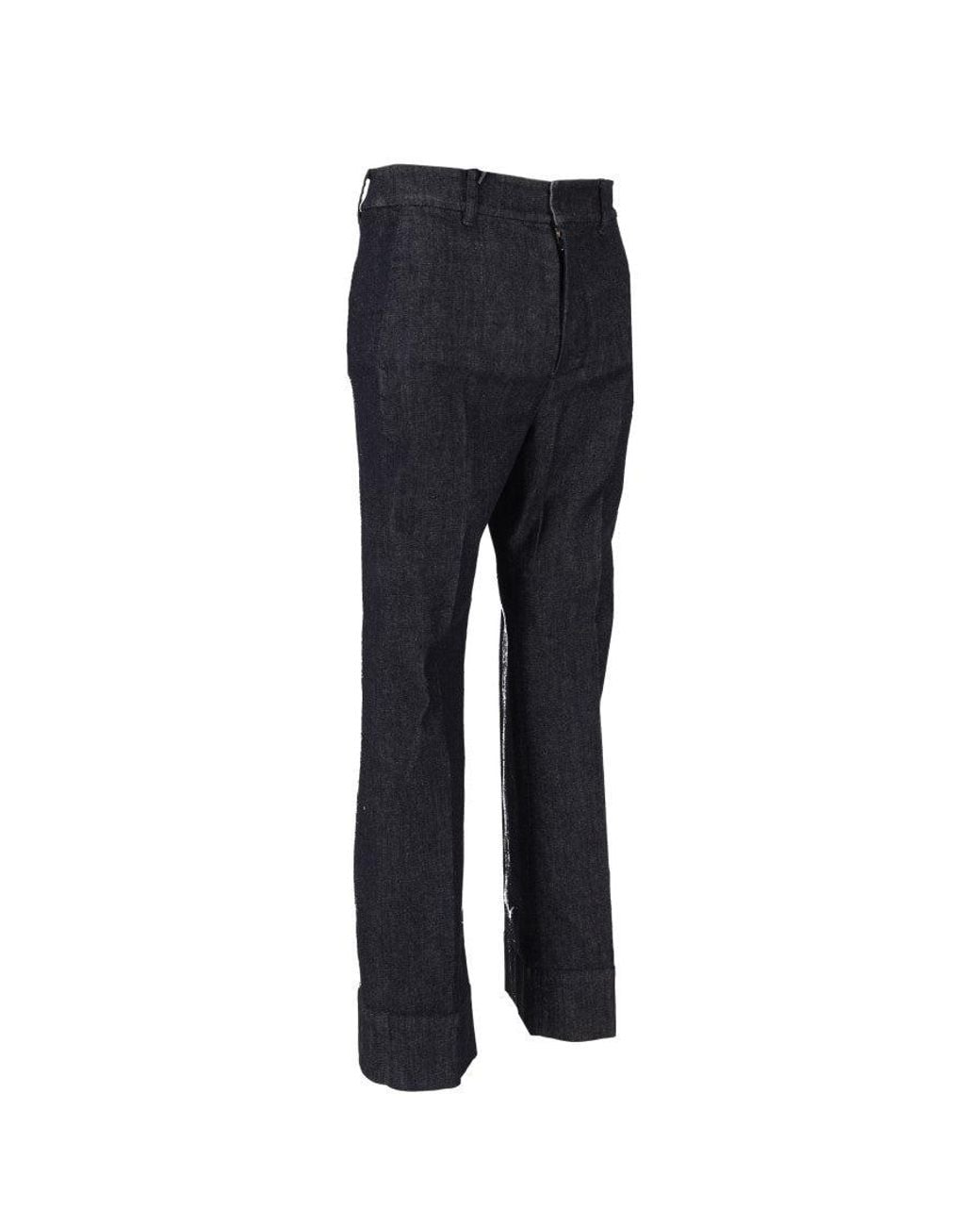 Max Mara Blue Dark Slim Flat Front Pants