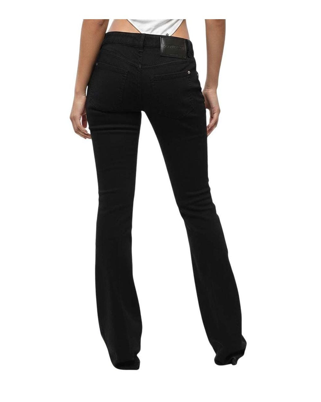 DSquared² Black Flared Mid Rise Jeans