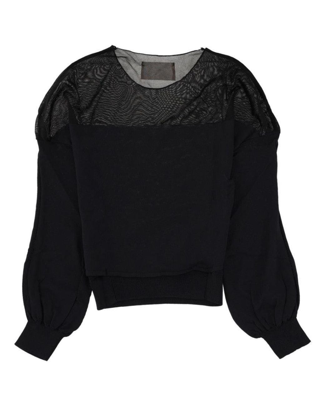 Circus Hotel Black Textured Round Neck Top