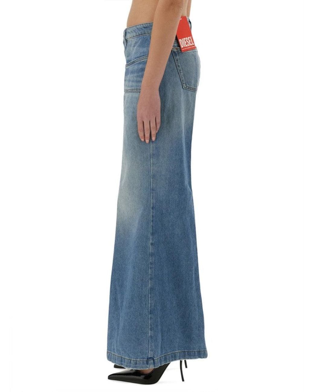 DIESEL Blue Denim Flared High Rise Jeans