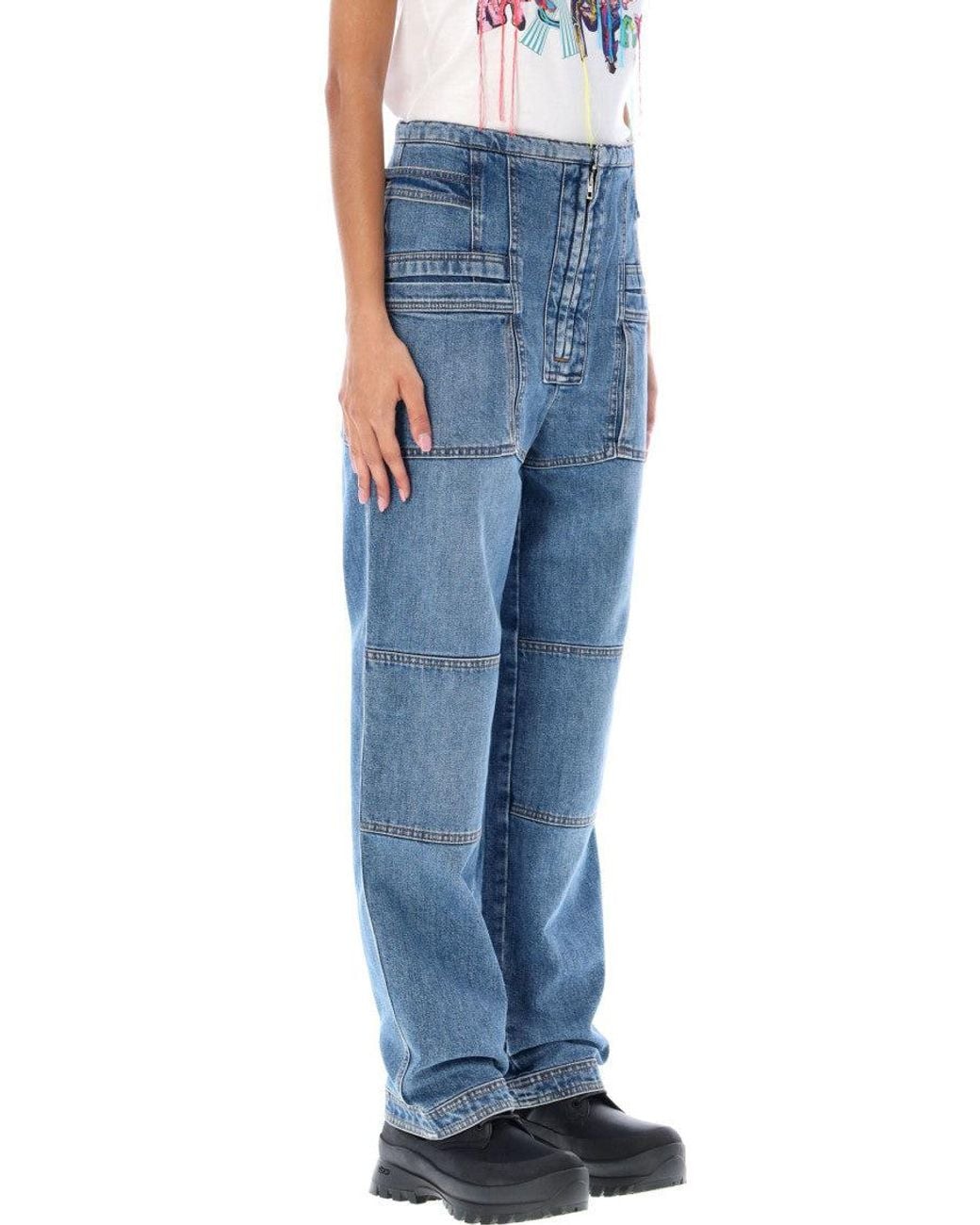 Stella McCartney Blue Straight-Leg Cargo Jeans