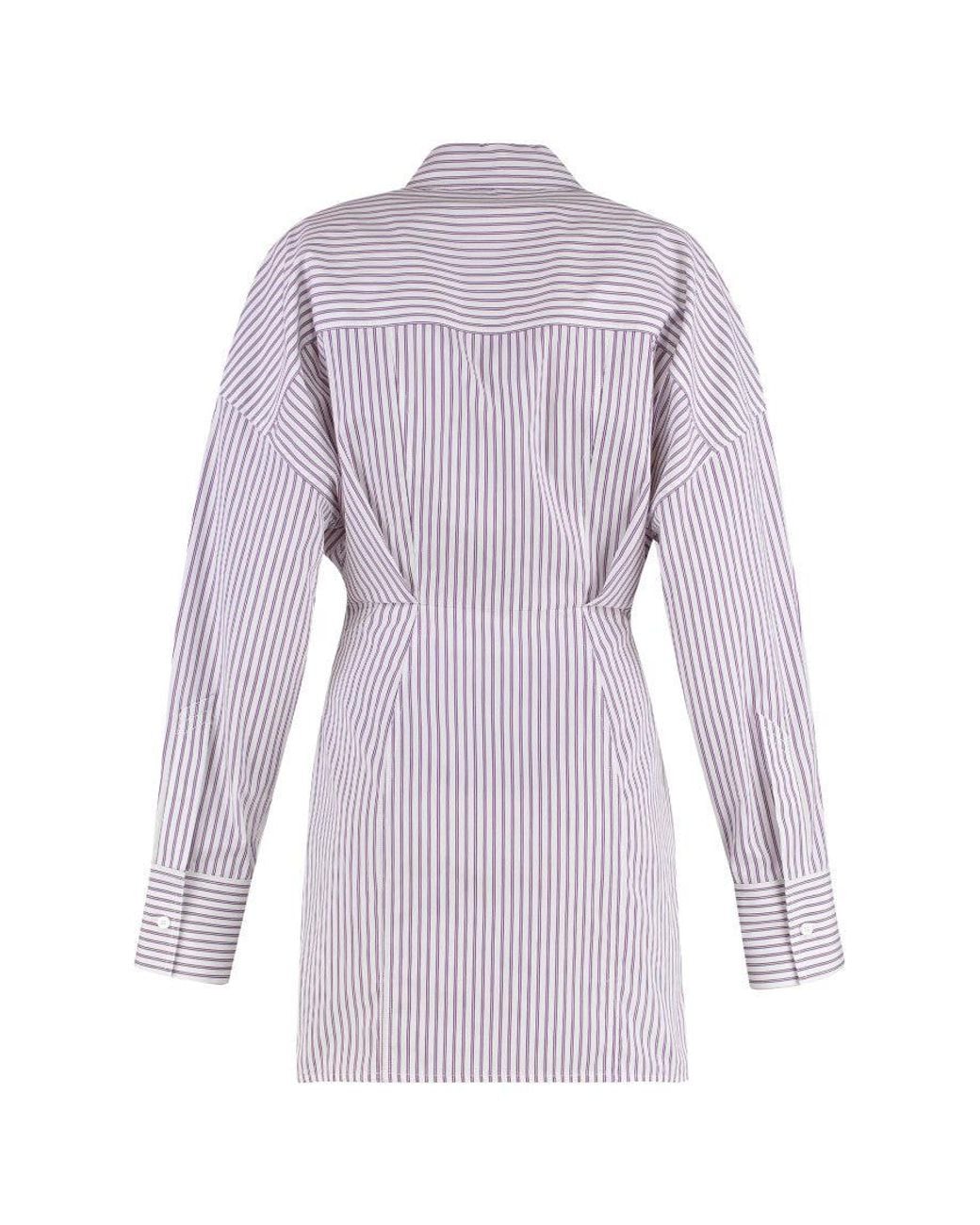 The Attico Purple Striped Shirt Dress