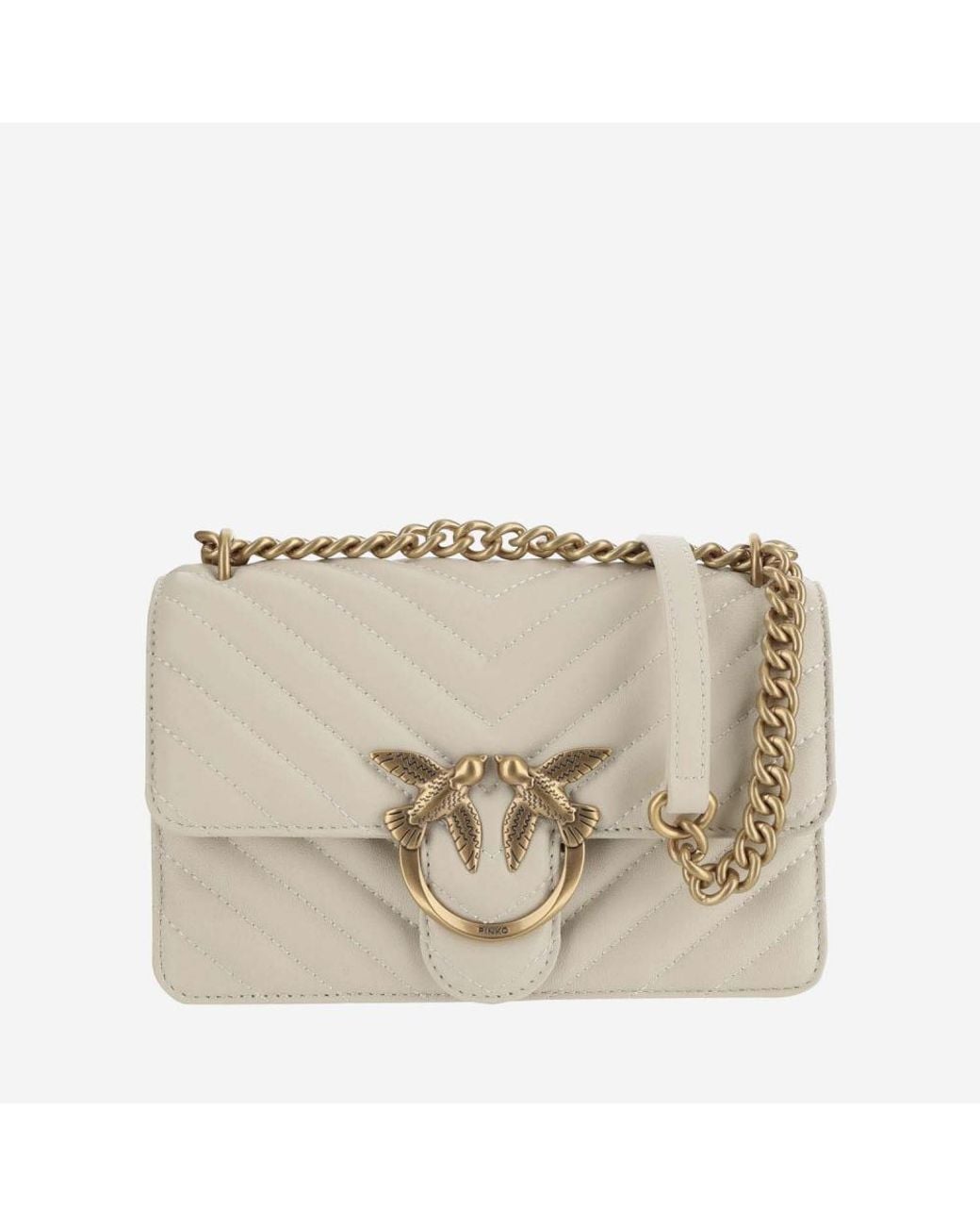 Pinko Natural Quilted Nappa Leather Mini Bag