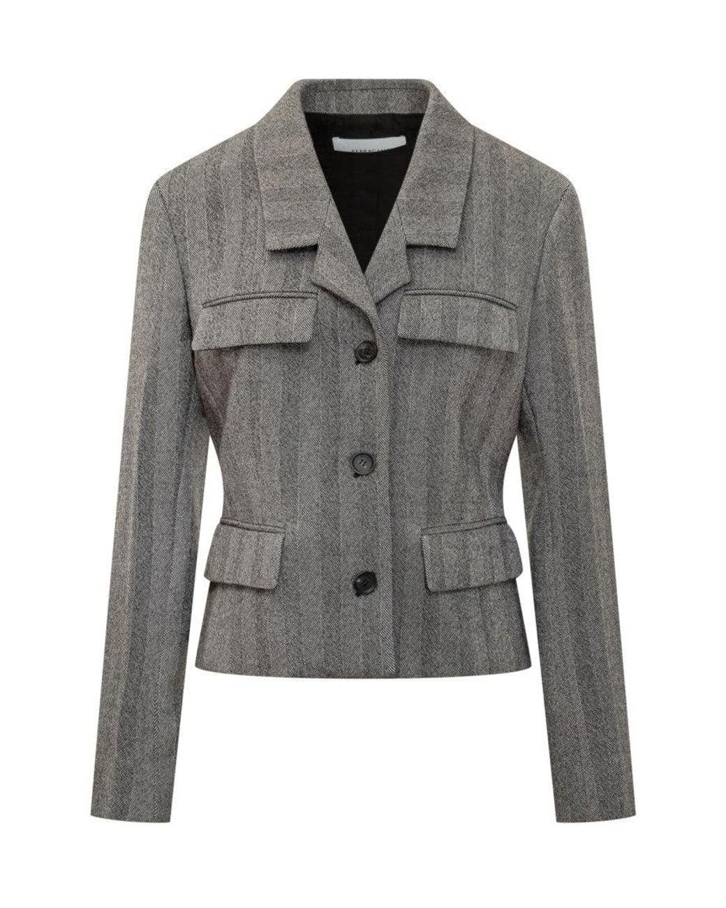Ferragamo Gray Classic Wool Blazer