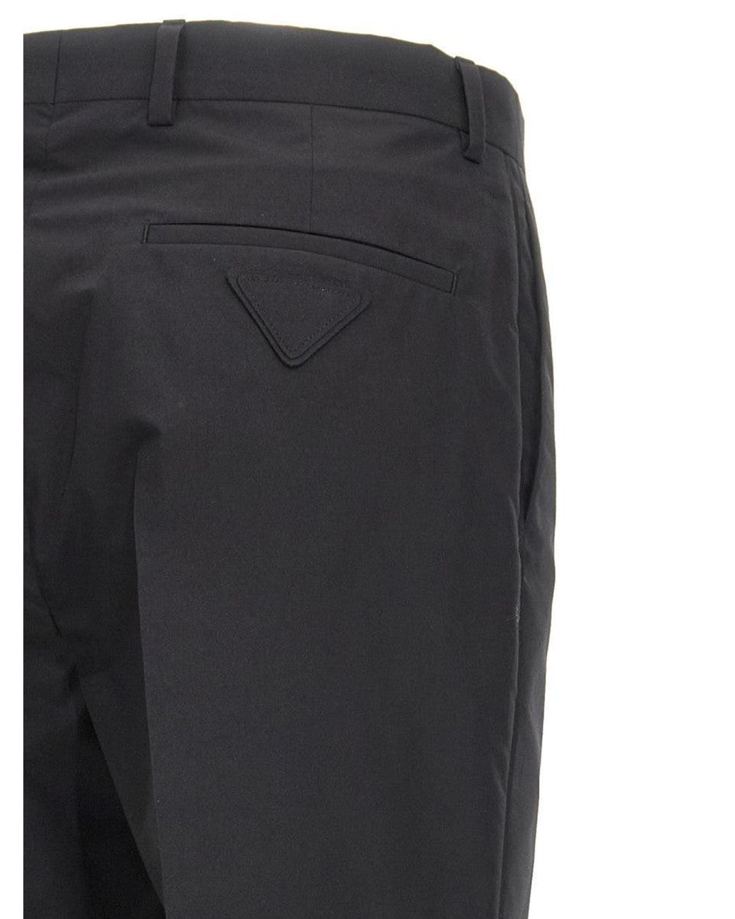 Prada Gray Flat Front Trousers for men