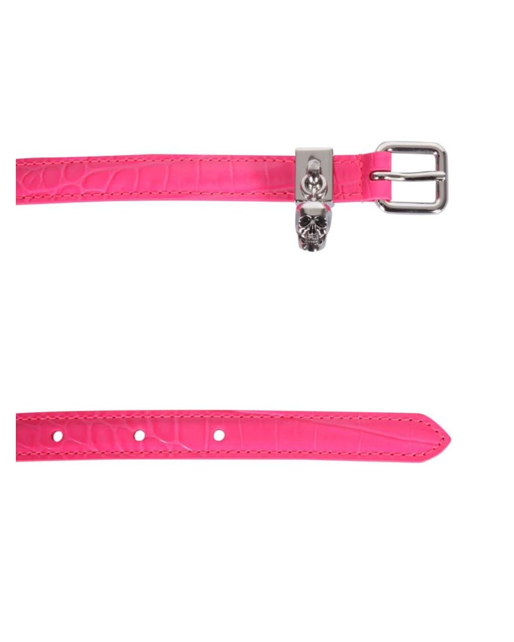 McQueen Pink Textured Buckle Belt