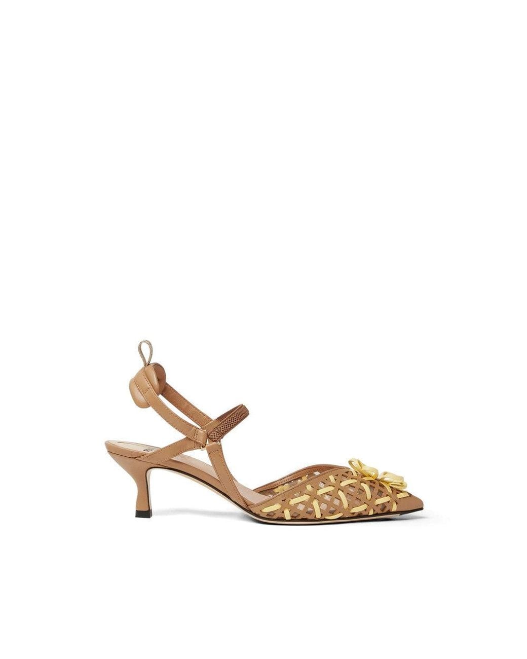 Fendi Metallic Woven Pumps