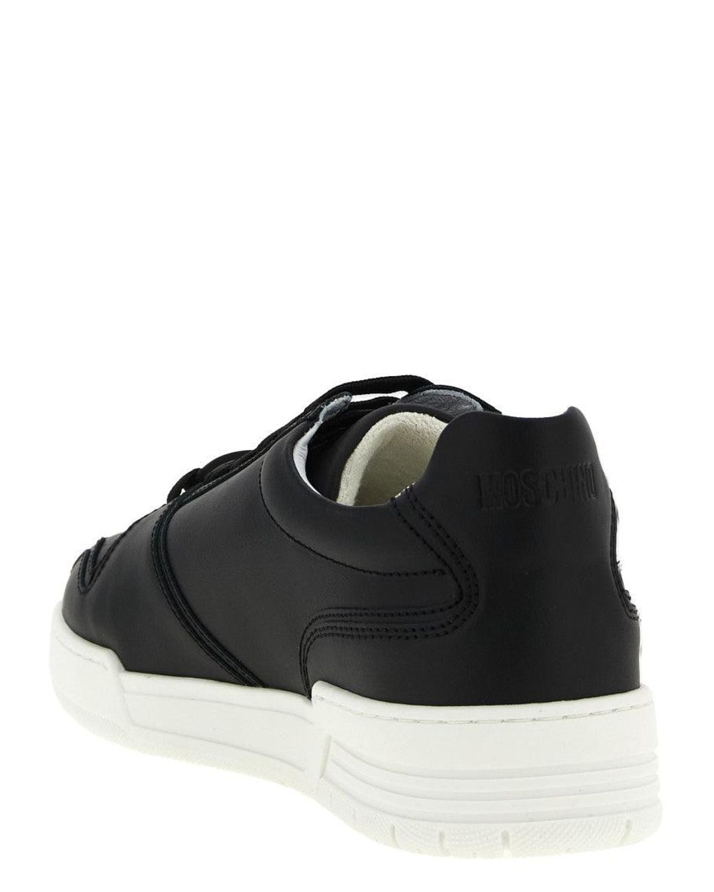 Moschino Black Lace Up Sneakers for men