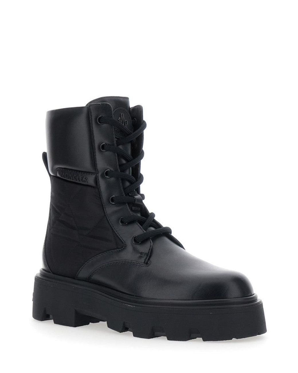Moncler Black 'Aurea' Ankle Boots With Slip-On Design And Logo Lettering On The Side
