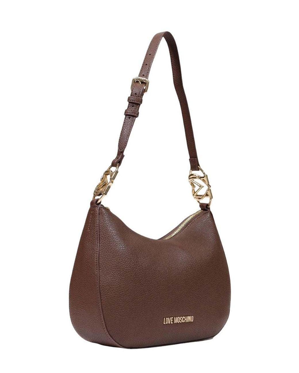 Love Moschino Brown Logo Medium Shoulder Bag