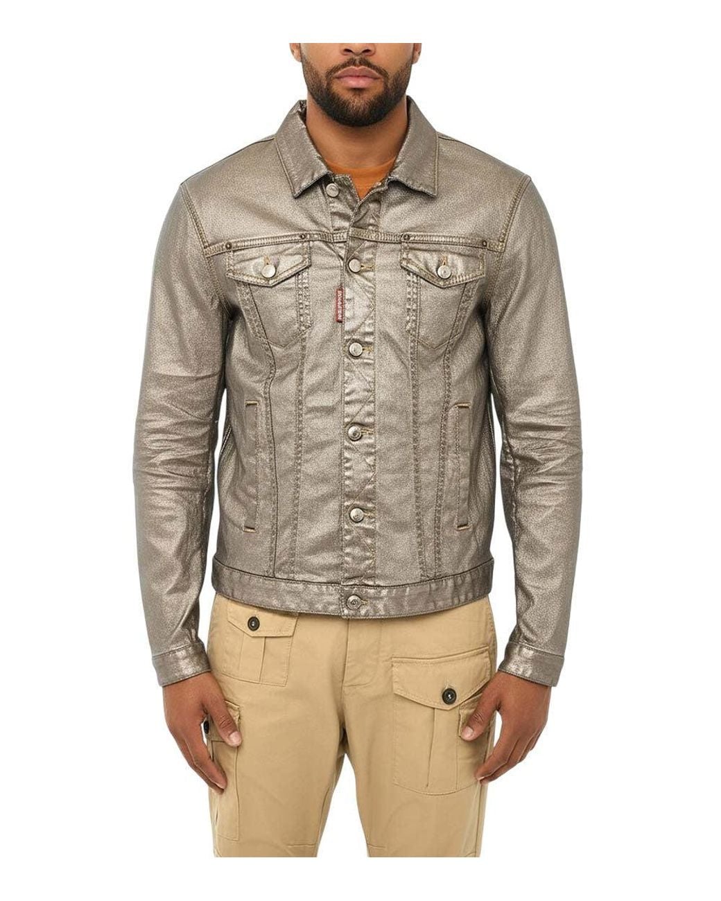 DSquared² Gray Shirt Collar Jacket for men