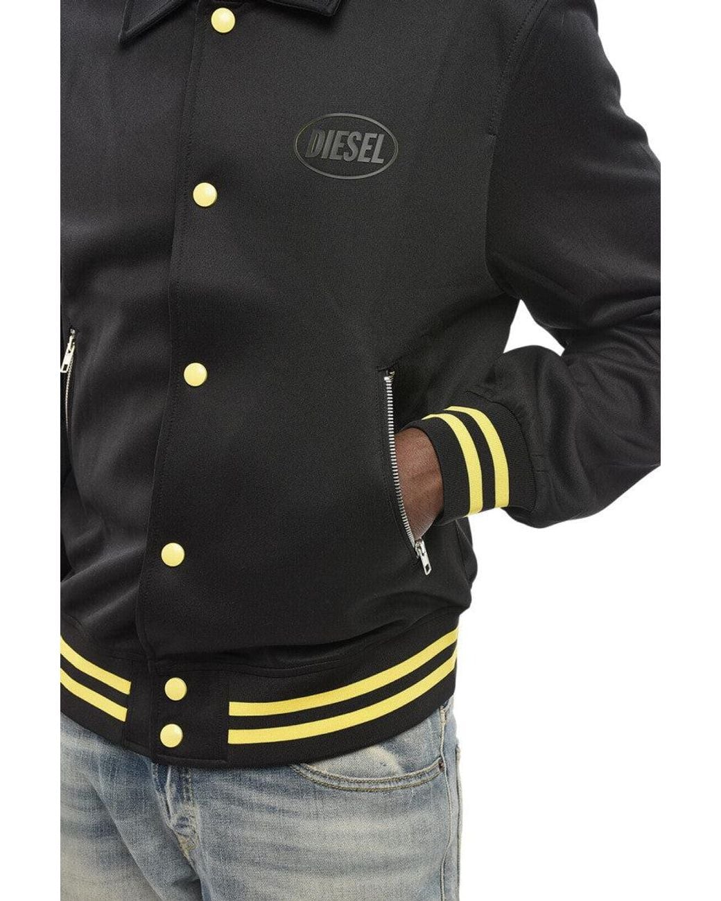 DIESEL Black Logo Varsity Jacket for men