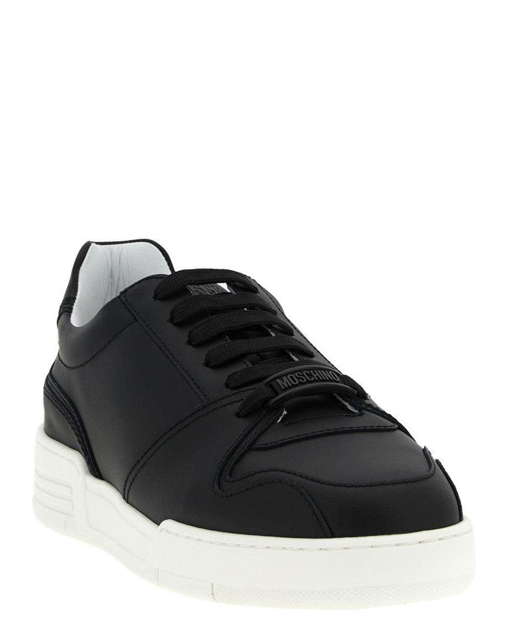 Moschino Black Lace Up Sneakers for men