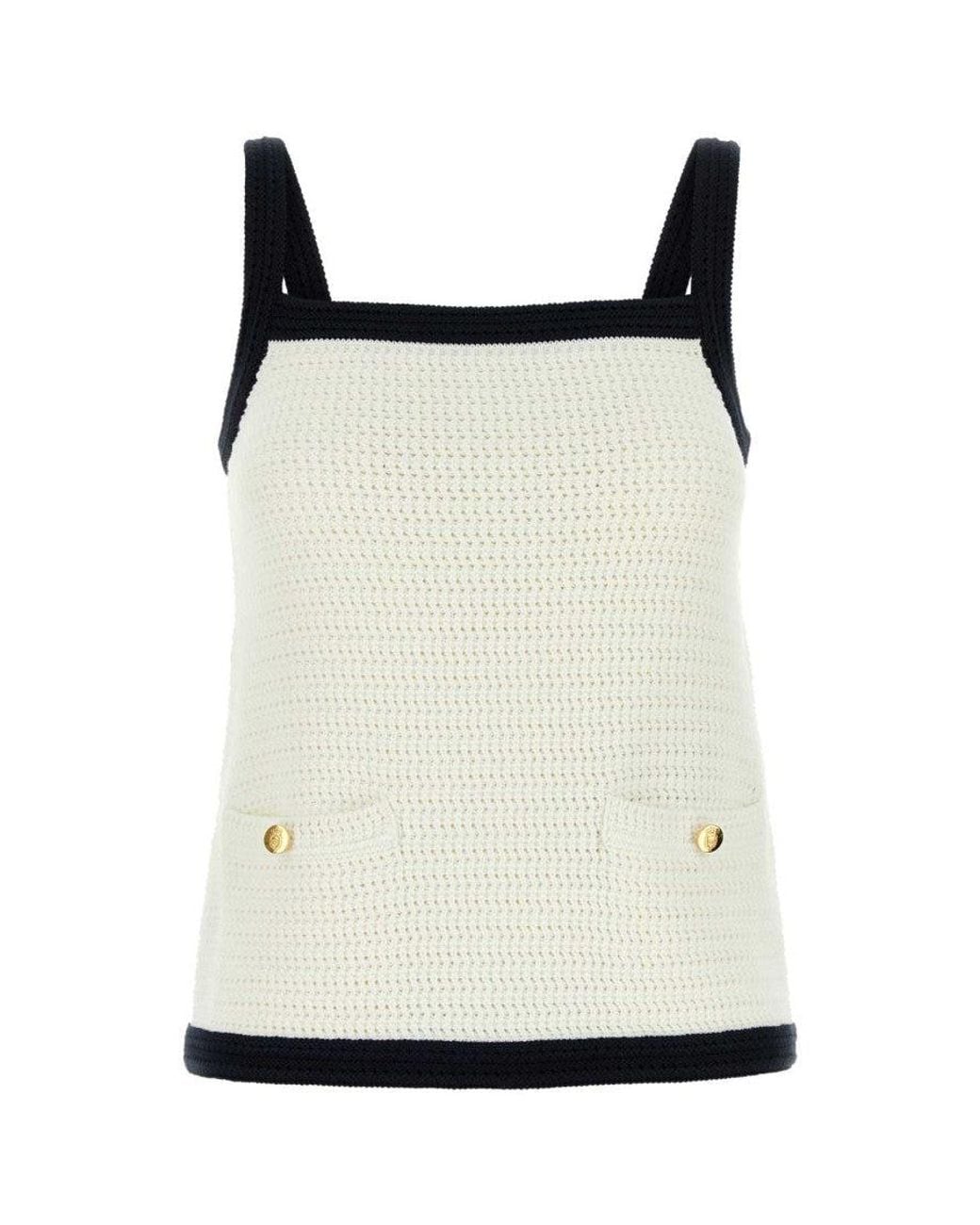 Gucci Natural Stretch Crochet Tank Top