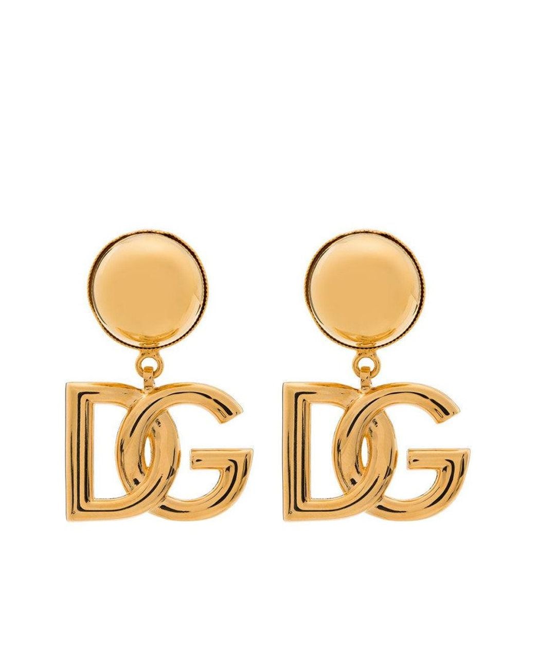 Dolce & Gabbana Metallic Golden Logo Earrings
