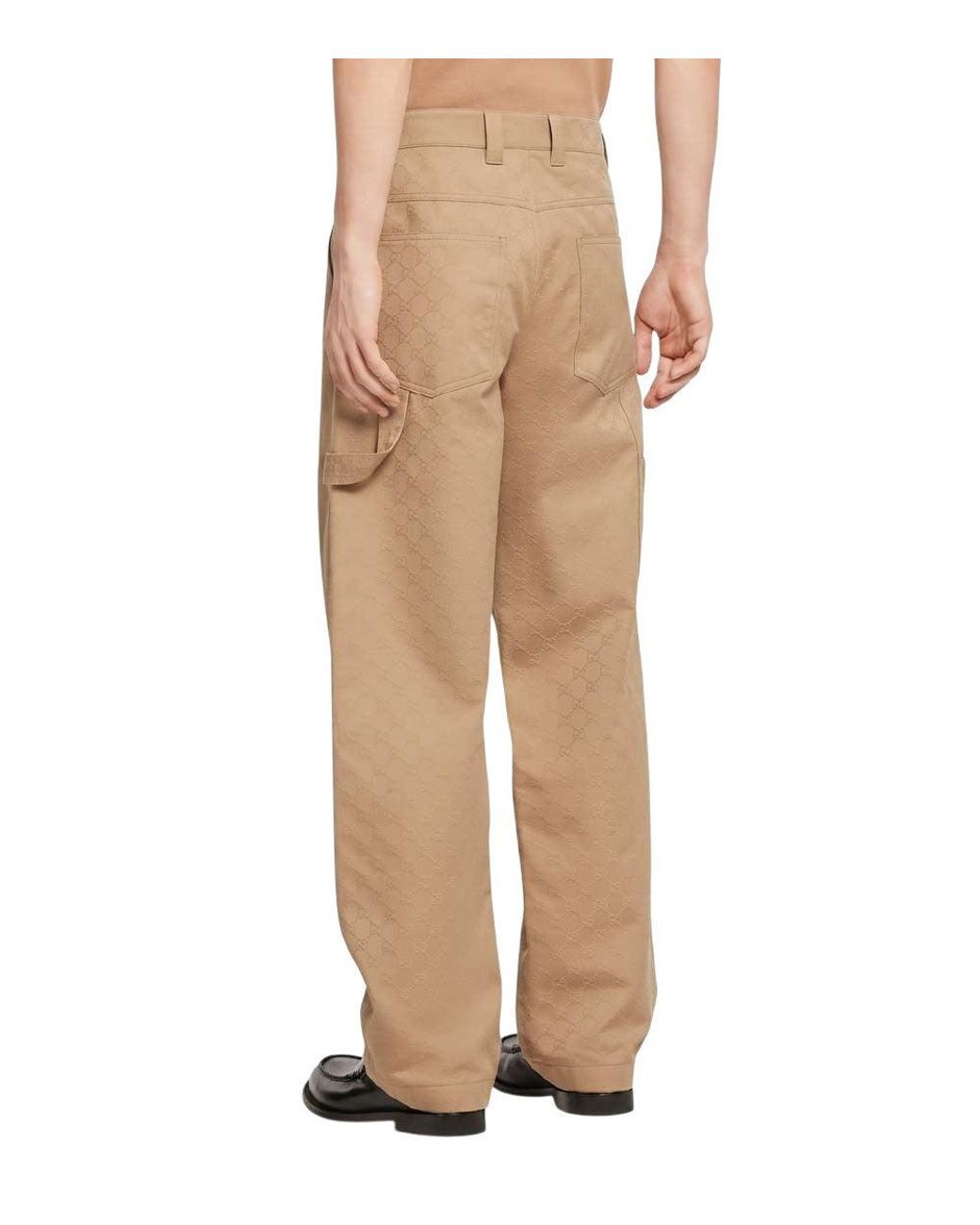 Gucci Natural Flat Front Trousers for men