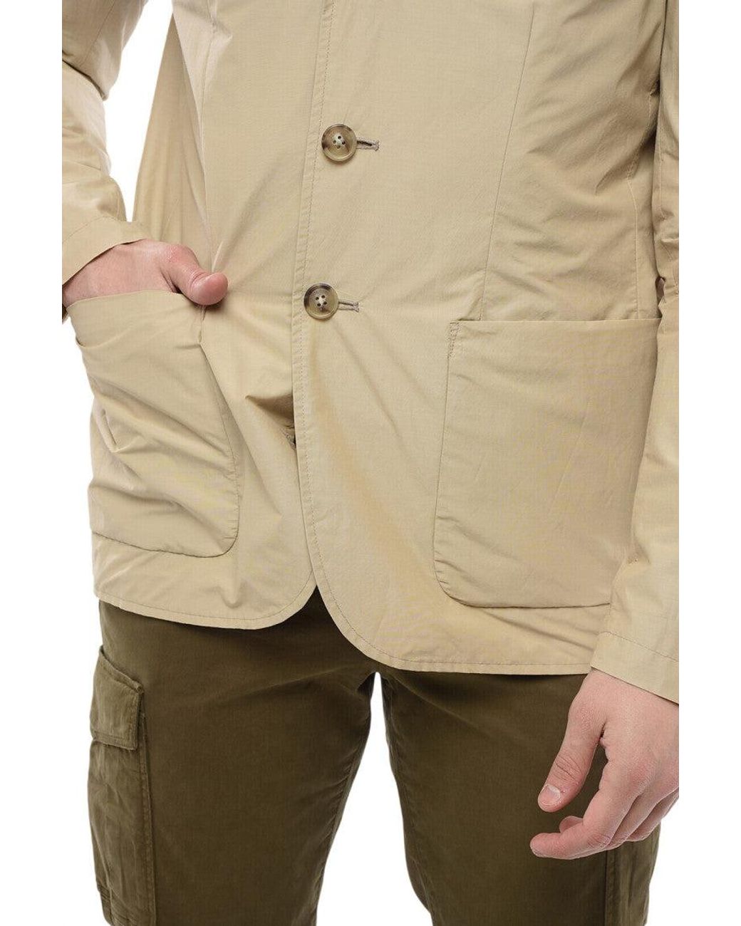 Woolrich Natural Solid Regular Jacket for men
