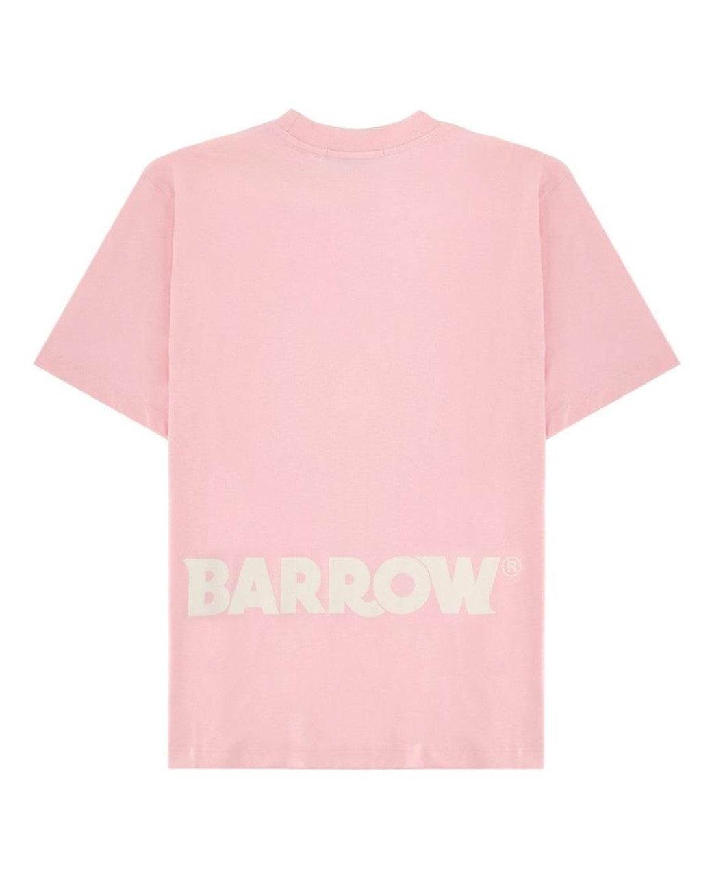 Barrow Pink Logo Crew Neck T-Shirt for men
