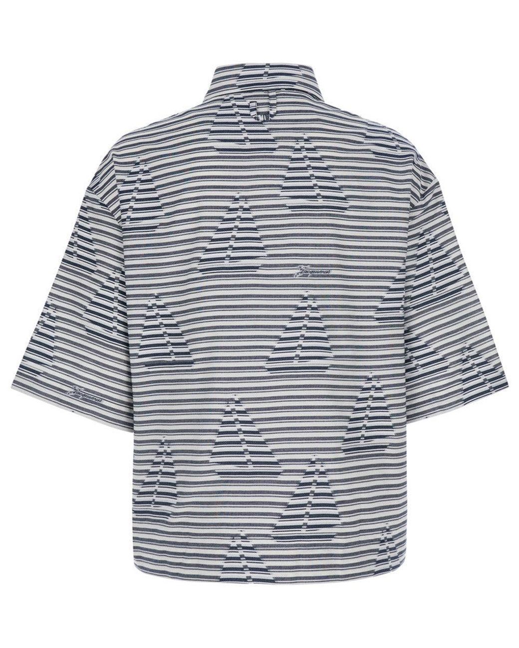 Jacquemus Blue Relaxed Stripes Shirt for men