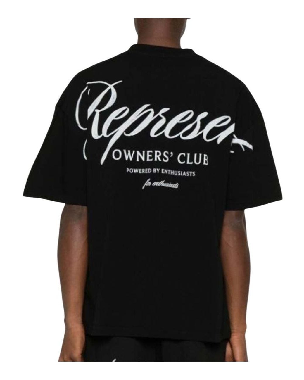 Represent Black Crew Neck T-Shirt for men