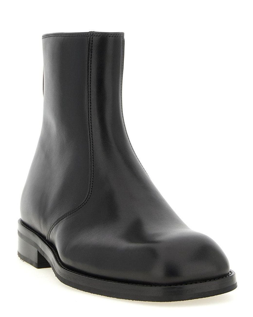 Lemaire Black Zipper Ankle Boots for men