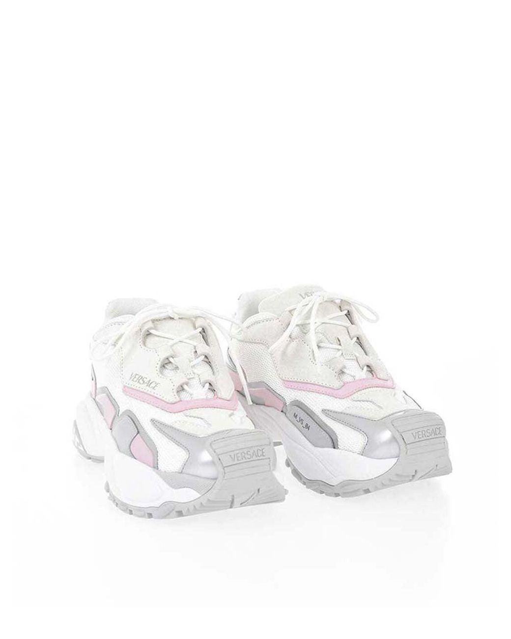 Versace White Color Block Sneakers