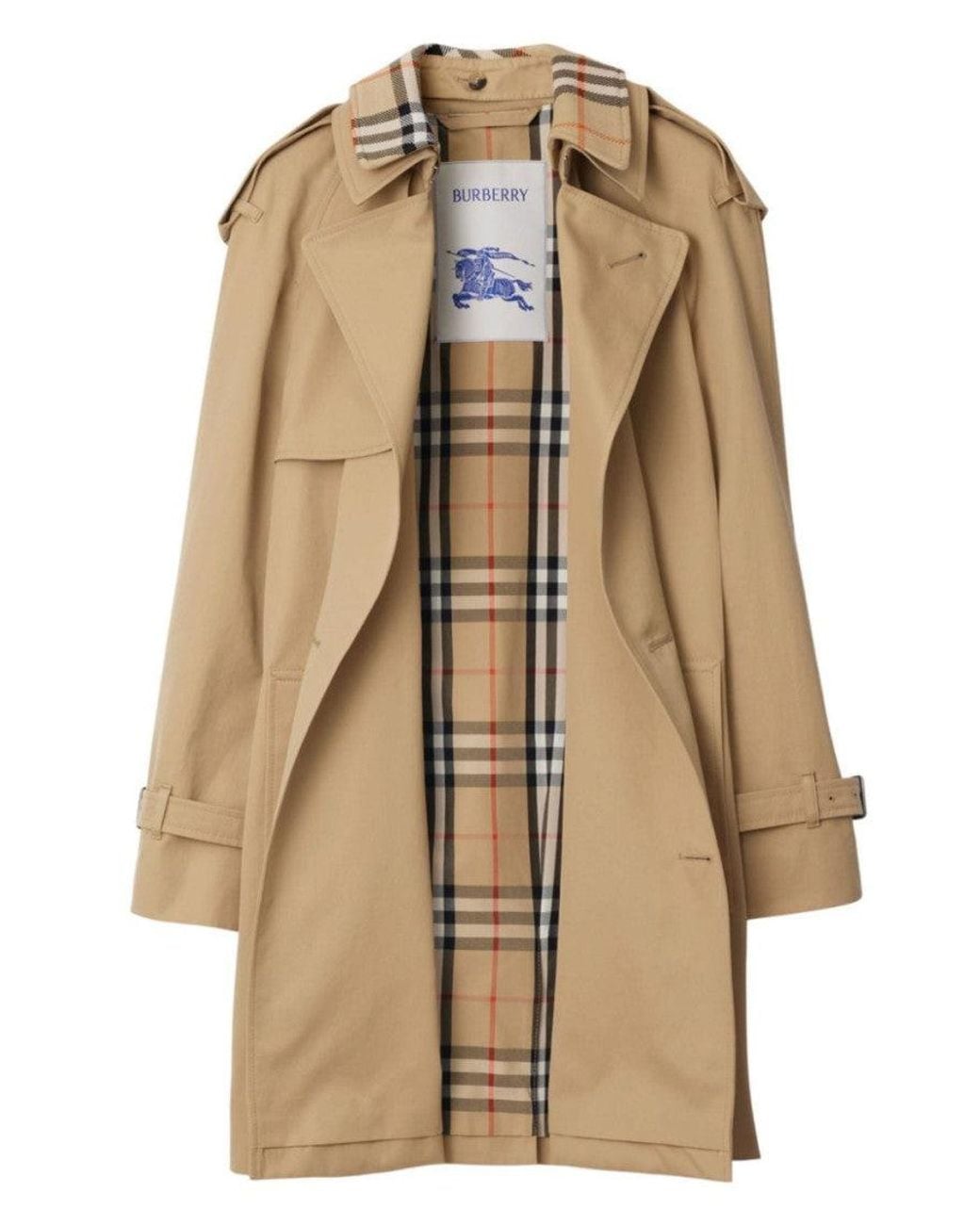 Burberry Natural Vintage Check Cotton Trench Coat