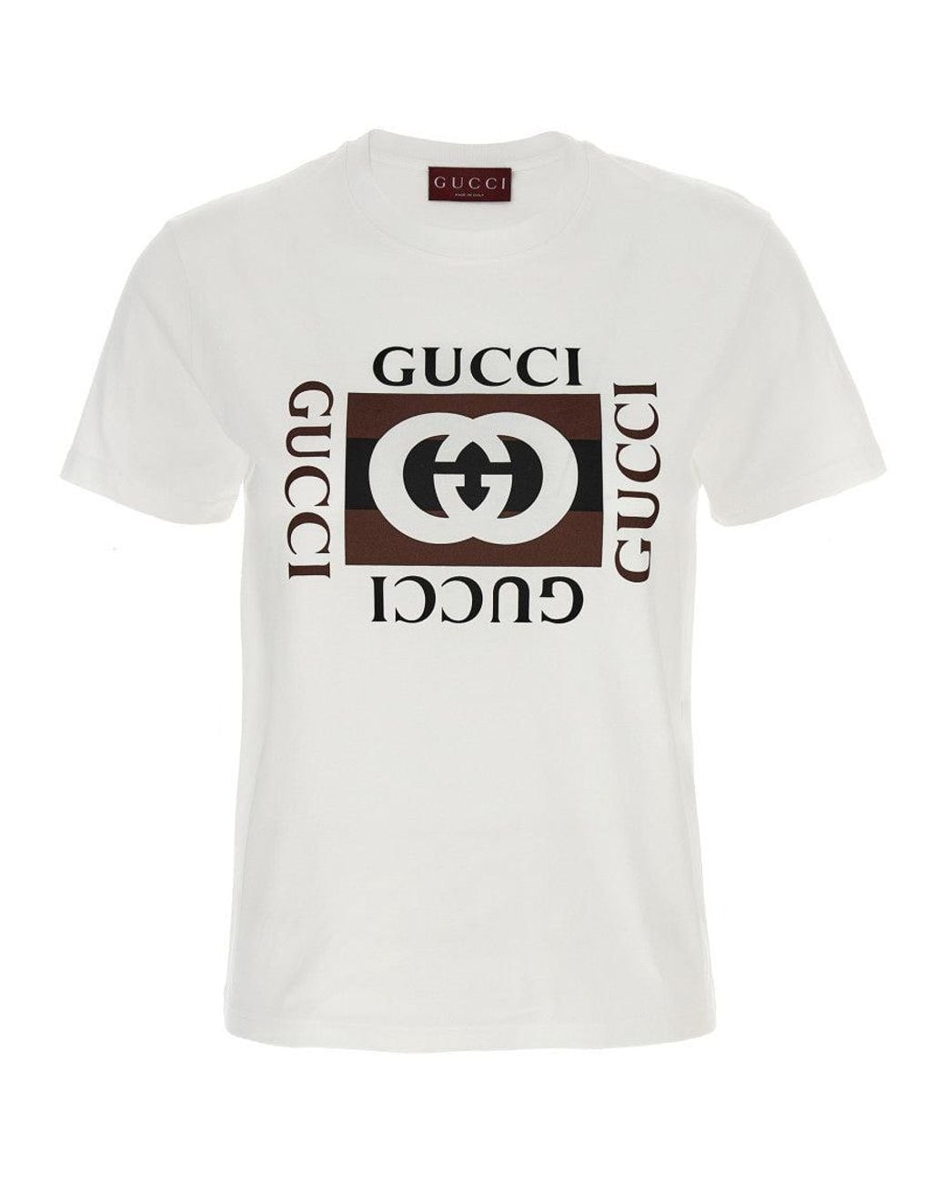 Gucci White Incrocio Gg' T-Shirt