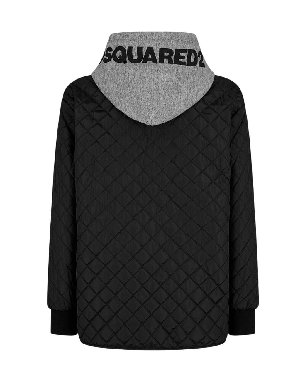 DSquared² Black Quilted Hood Jacket for men
