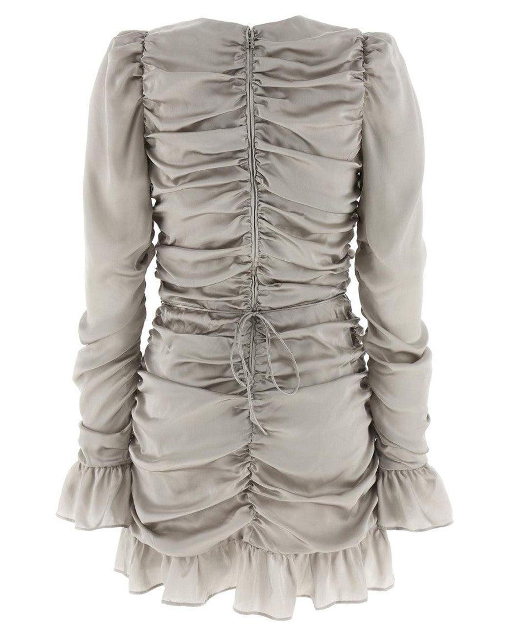 ROTATE BIRGER CHRISTENSEN Gray Ls Mini Bow Dress
