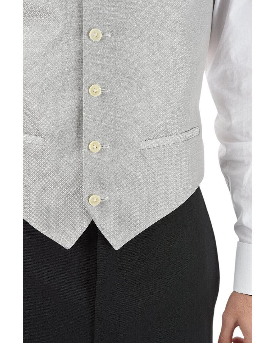 Corneliani White V Neck Waistcoat for men