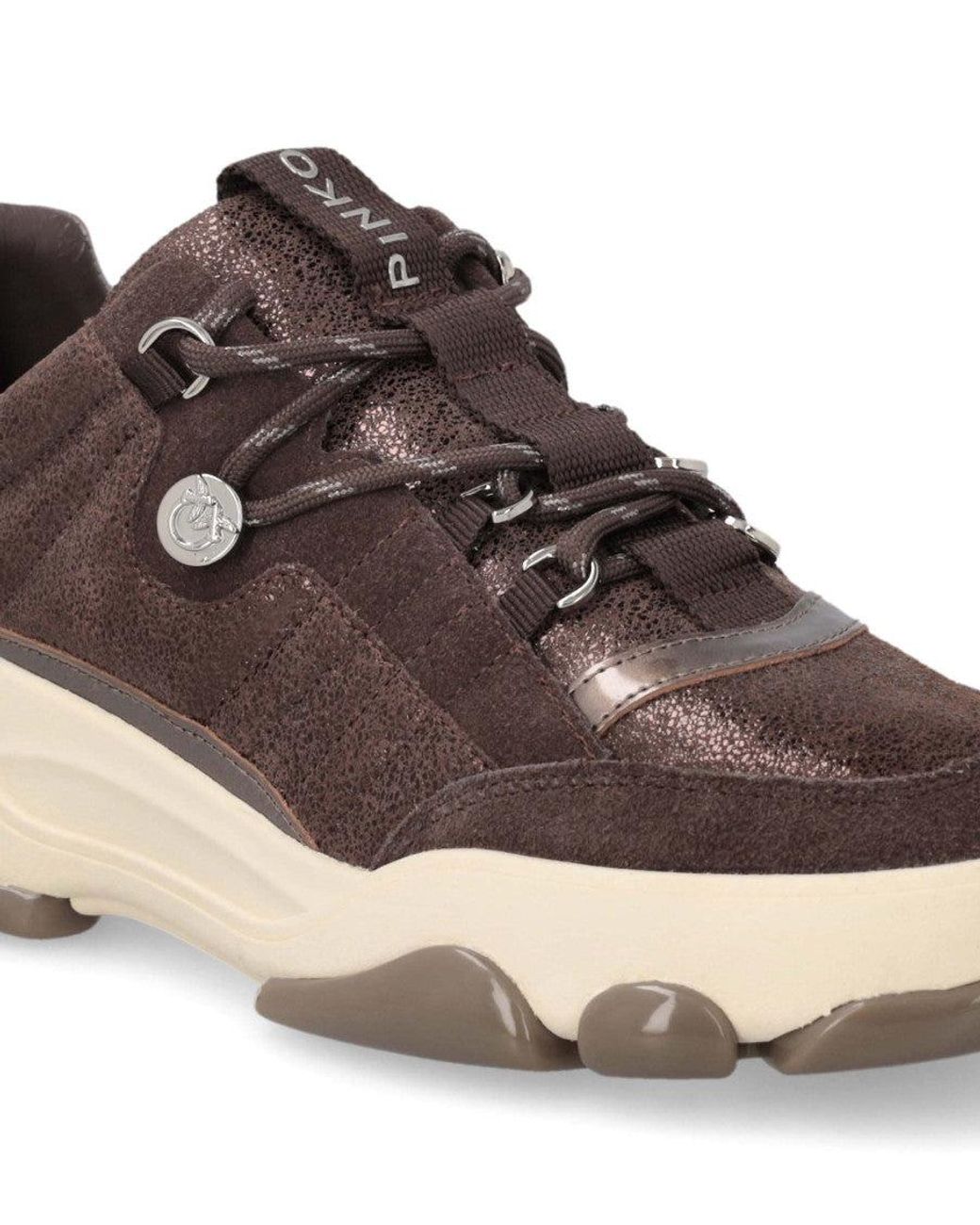 Pinko Brown Logo Sneakers