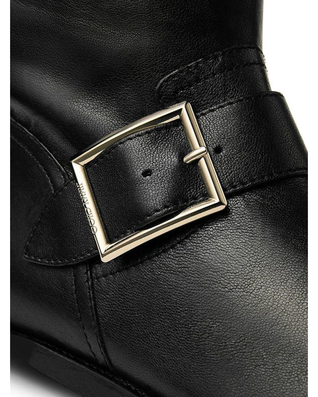 Jimmy Choo Black Leather Mid Boots