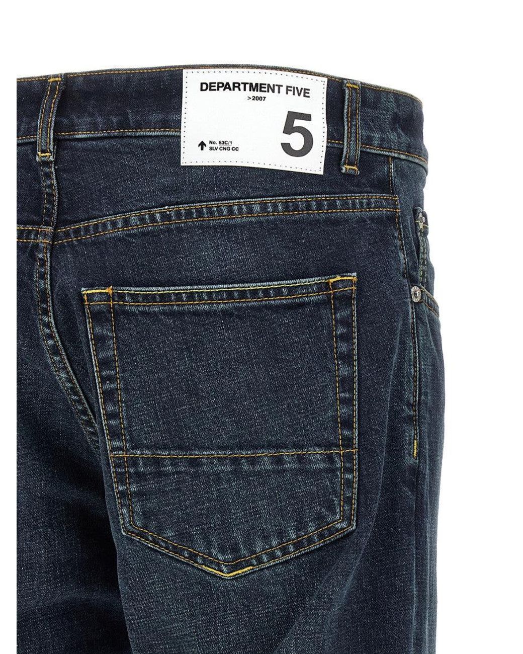 Department 5 Blue Straight Mid Rise Jeans for men