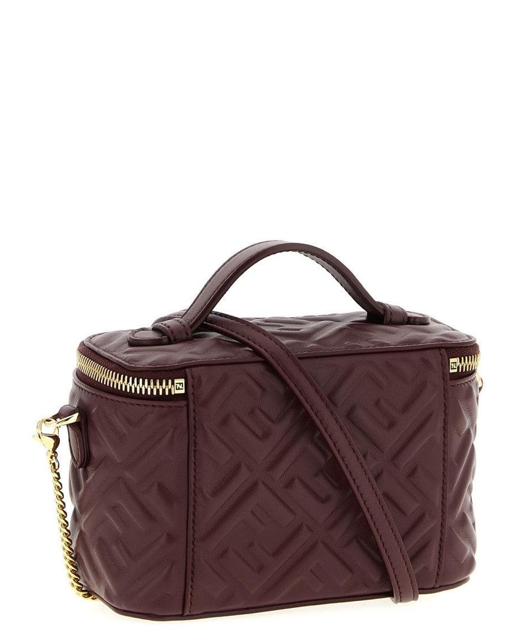 Fendi Purple Burgundy Ff Crossbody Bag