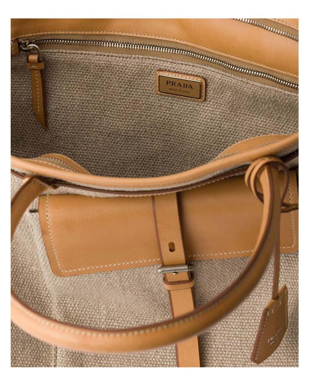 Prada Brown Natural Bonnie Large Tote for men