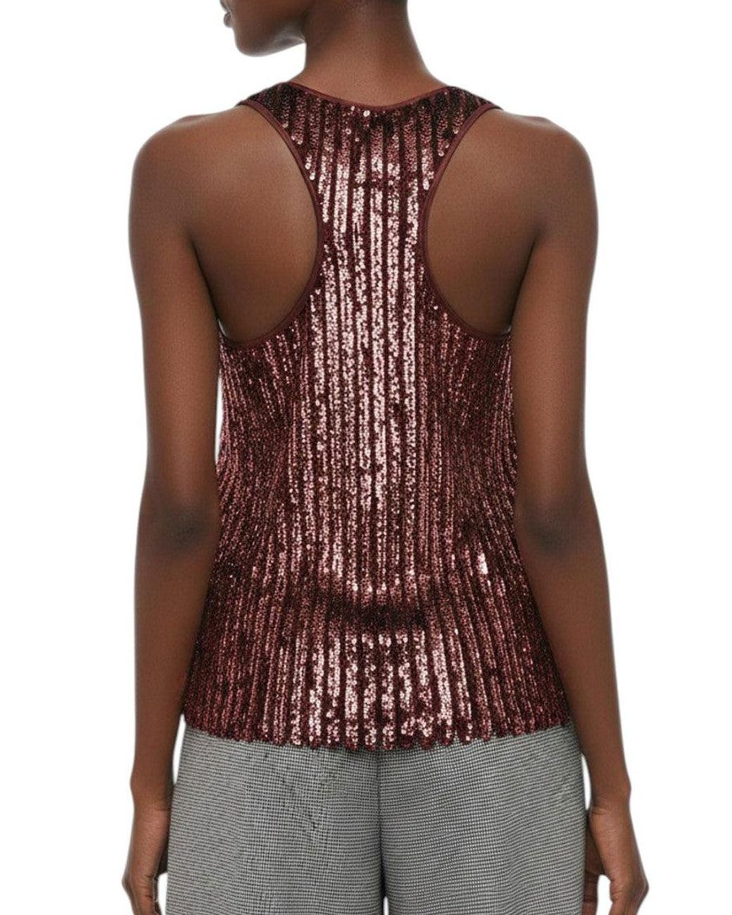 Etro Red Embellished Scoop Neck Top