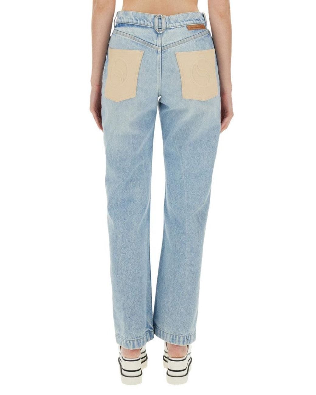 Stella McCartney Blue Denim Straight High Rise Jeans