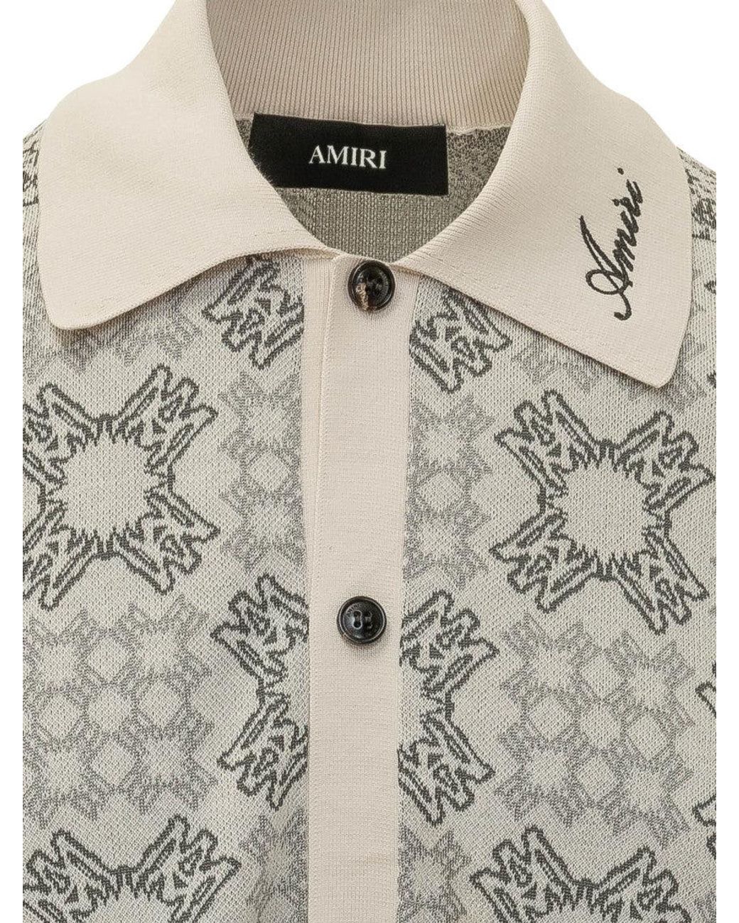 Amiri Gray Mesh Knit Shirt for men