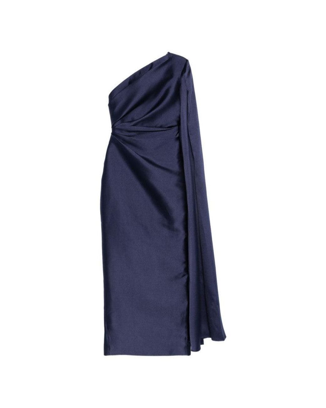 Solace London Blue One Shoulder Maxi Dress