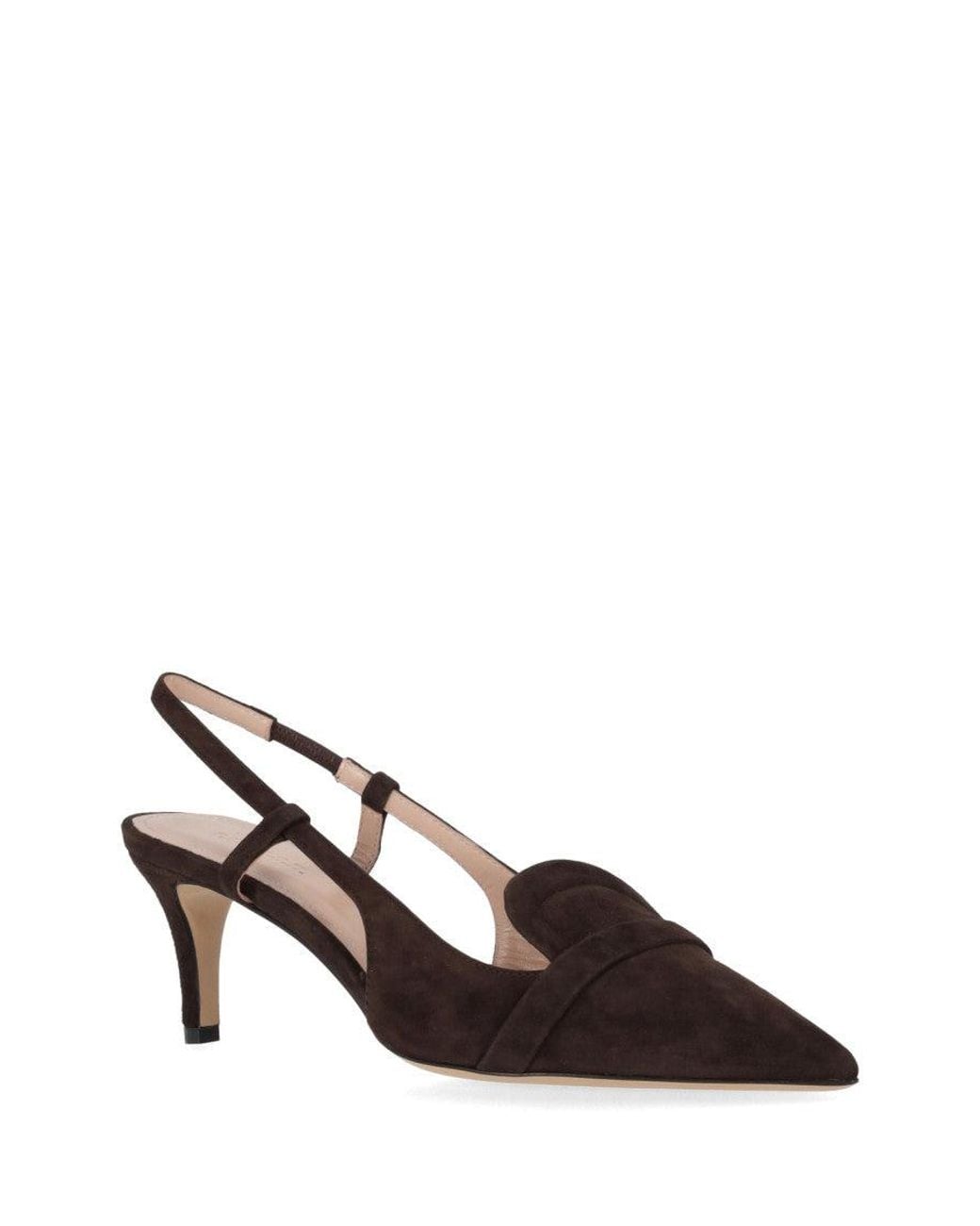 P.A.R.O.S.H. Brown Dark Slingback Heels