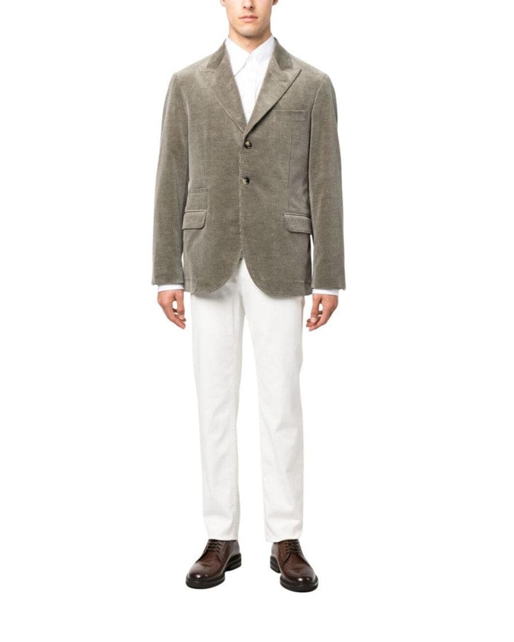 Brunello Cucinelli White Mid Rise Jeans for men