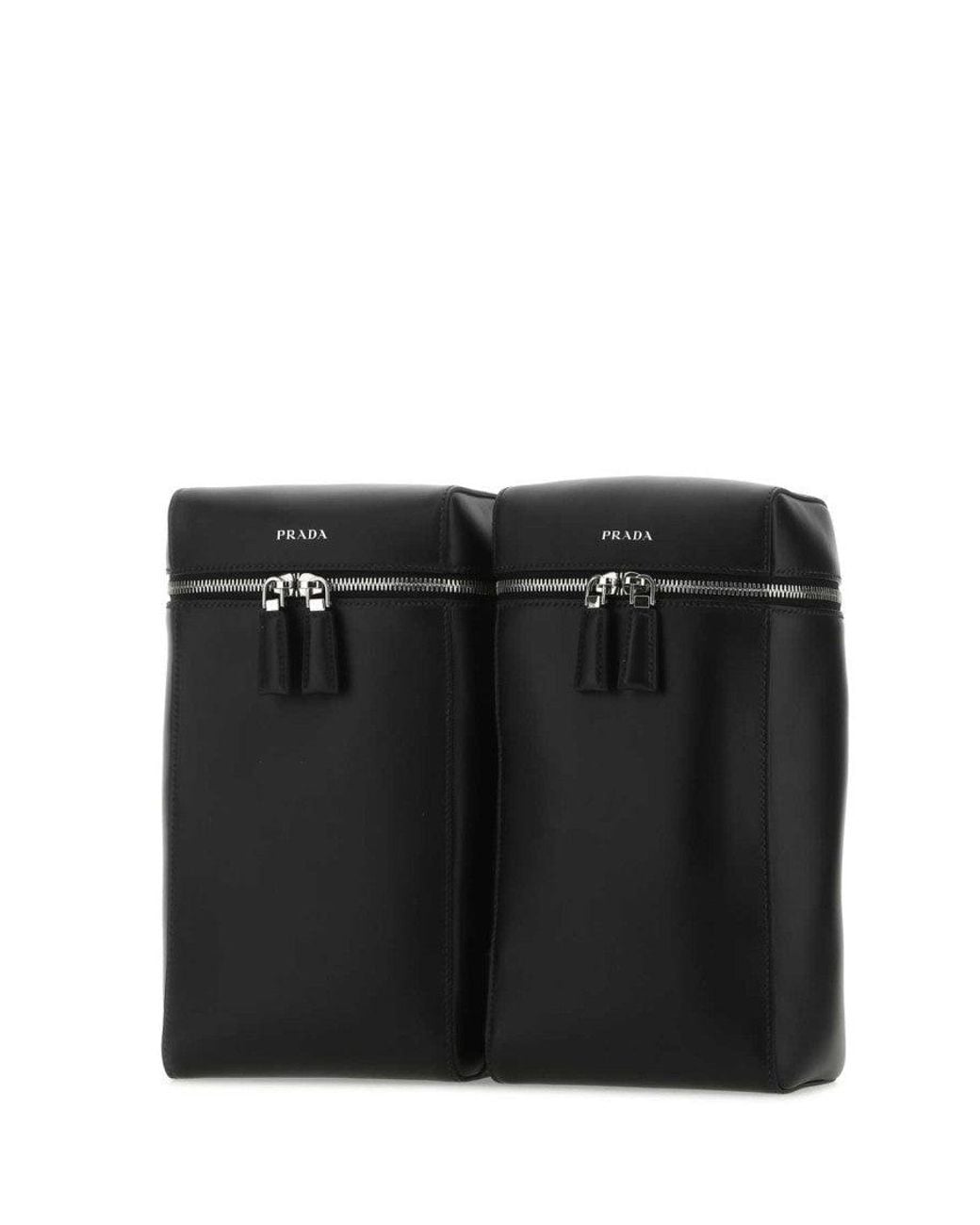 Prada Black Leather Backpack for men
