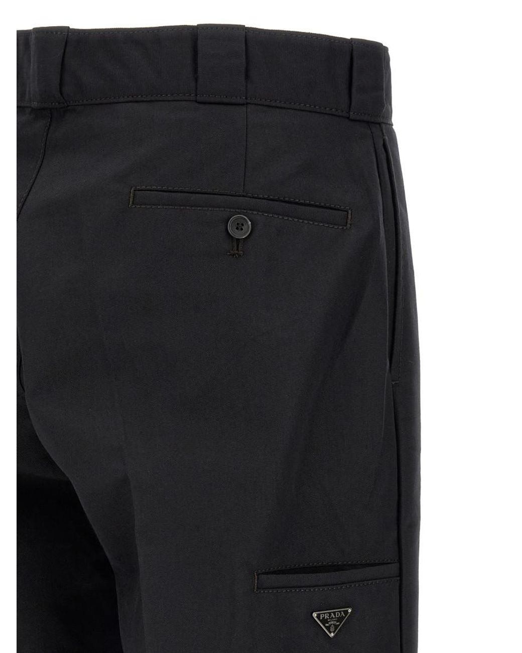 Prada Black Relaxed Flat Front Pants for men