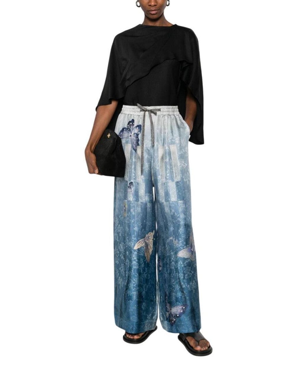 Pierre Louis Mascia Blue Relaxed Printed Pant